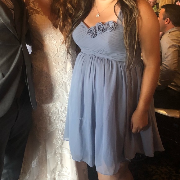 Dresses & Skirts - Azazie Strapless with added straps Dusty Blue